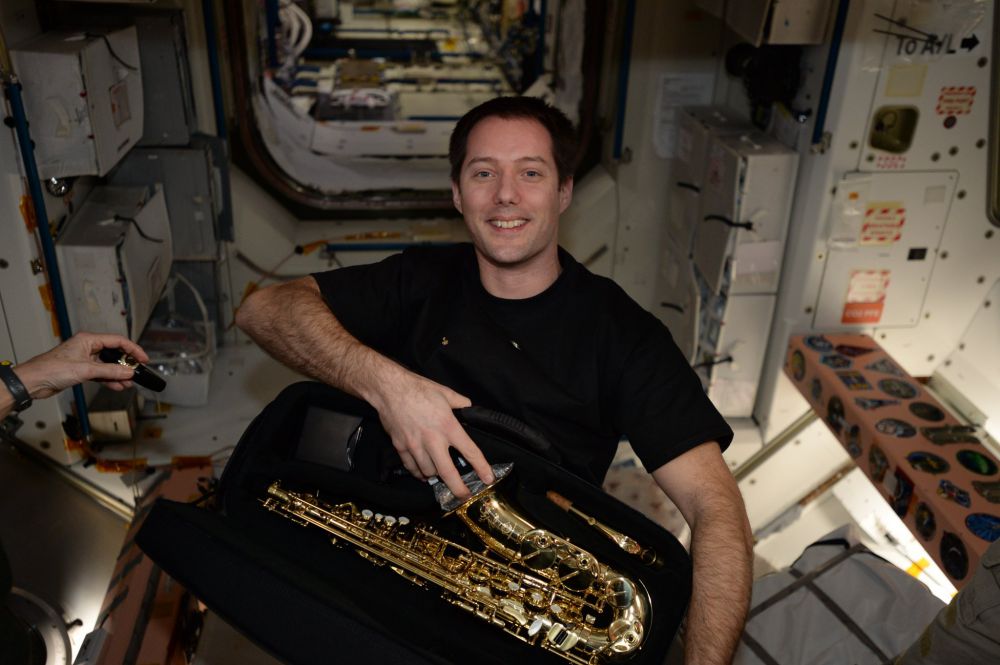 Sax in space: French astronaut delighted with birthday gift