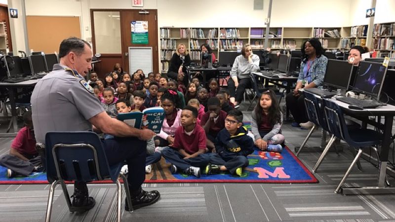 BRPD Chief Dabadie reads at local schools for Read Across America Day