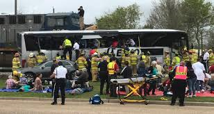 Train hits bus carrying Texas tourists in Mississippi; 4 die