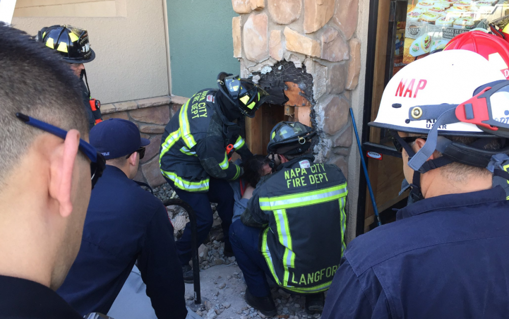 Naked man rescued from California sandwich shop after fall