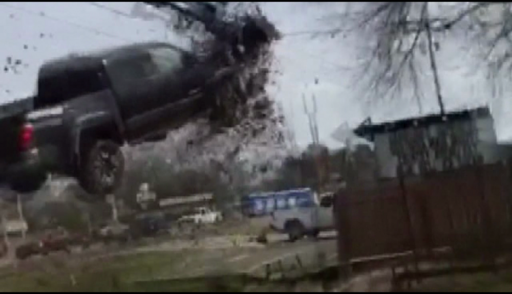 VIDEO: truck flies through the air, crashes after high speed chase