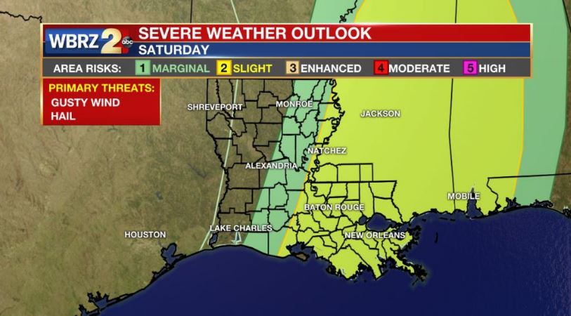 Strong storms roll through Baton Rouge area