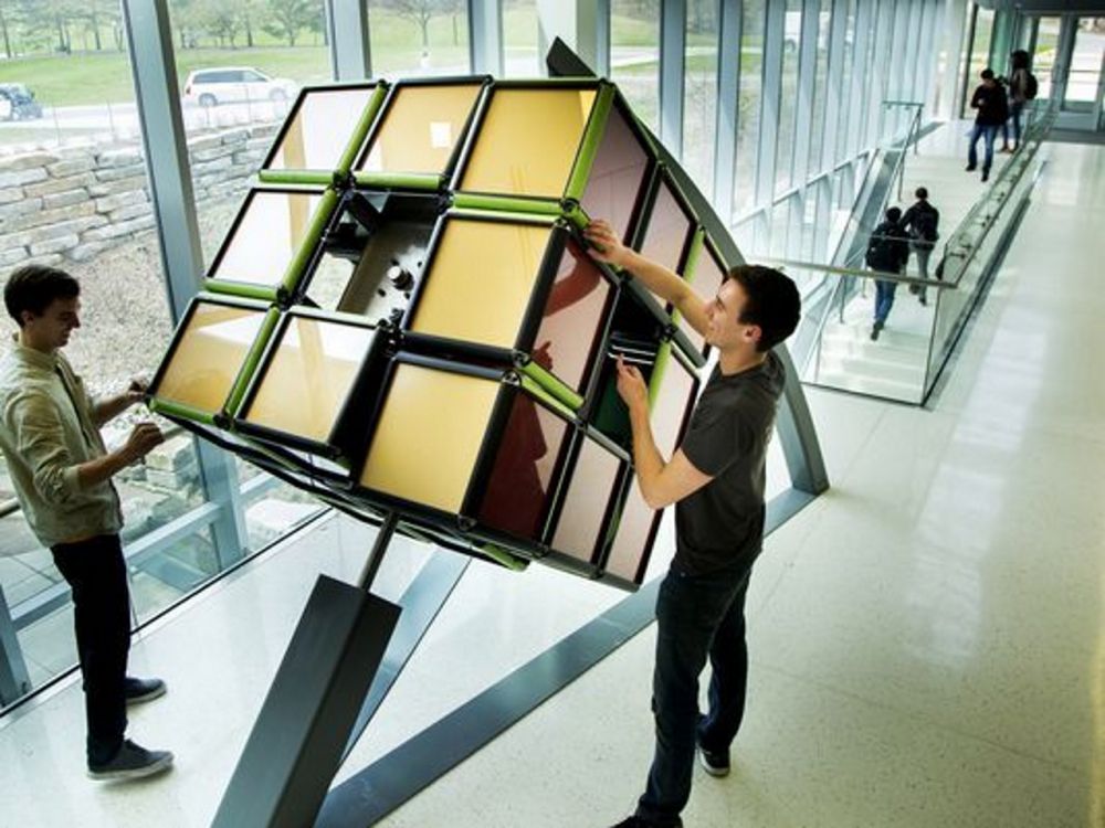 University of Michigan unveils 1,500-pound Rubik's Cube