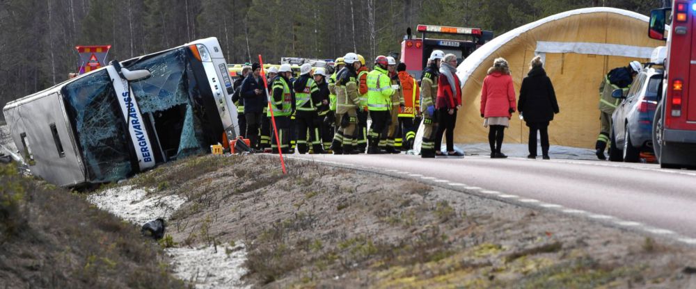 Swedish bus crash leaves 3 dead, 19 injured, mostly students