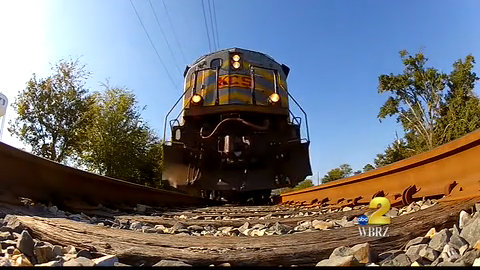 Train clips mirror; driver opens door, loses it, too