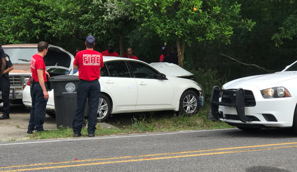 Three injured in bizarre crash involving car and tree