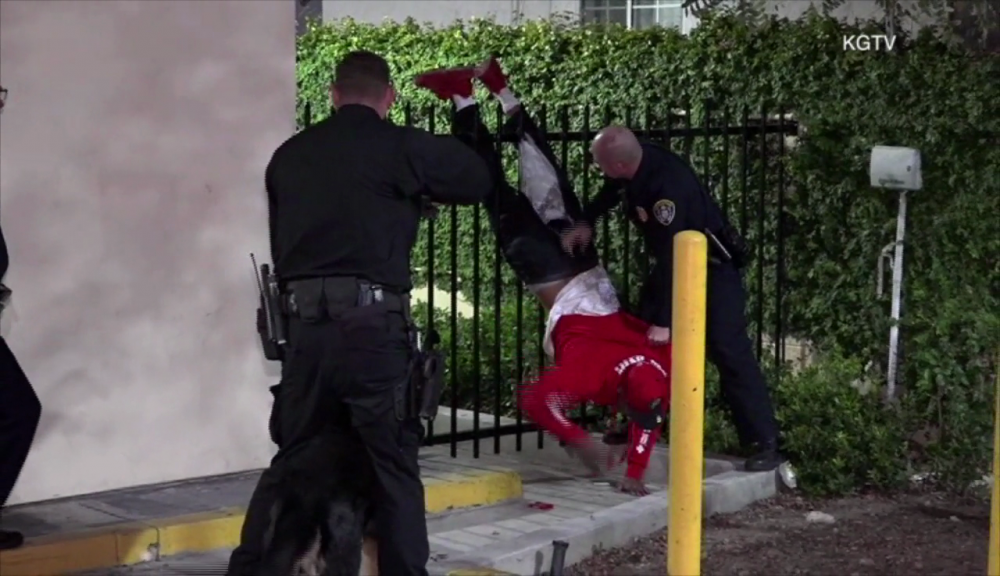 Fence snags suspect after police chase in San Diego