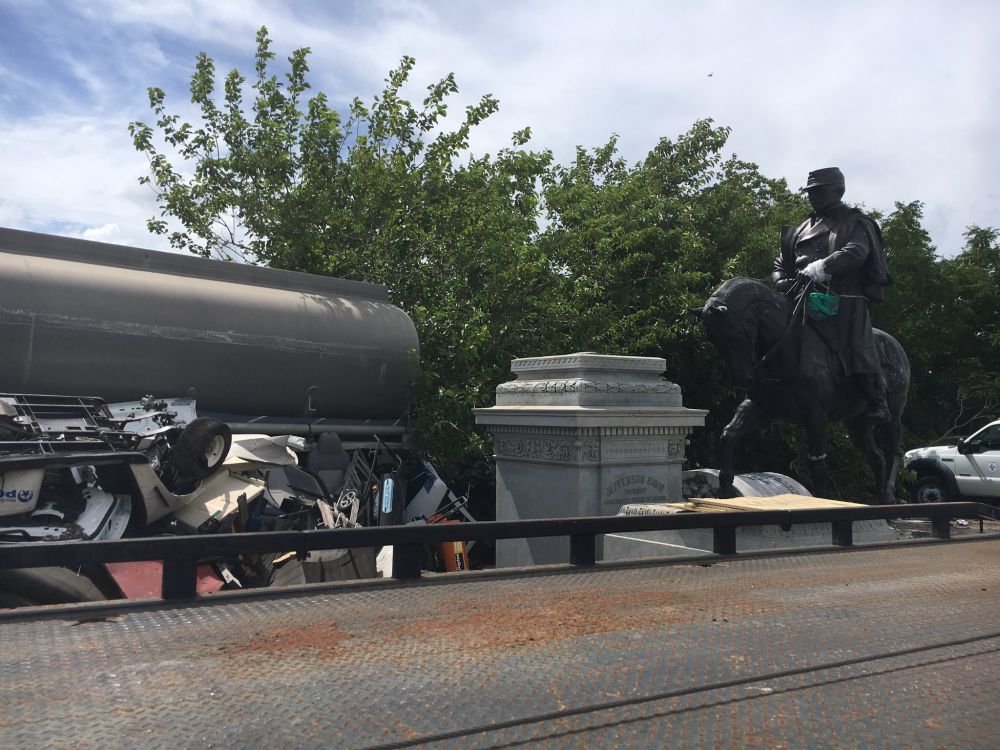 Report: Removed Confederate monuments found in maintenance yard