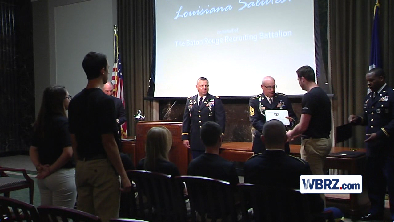 Teens recognized as state's top future soldiers by Governor Edwards