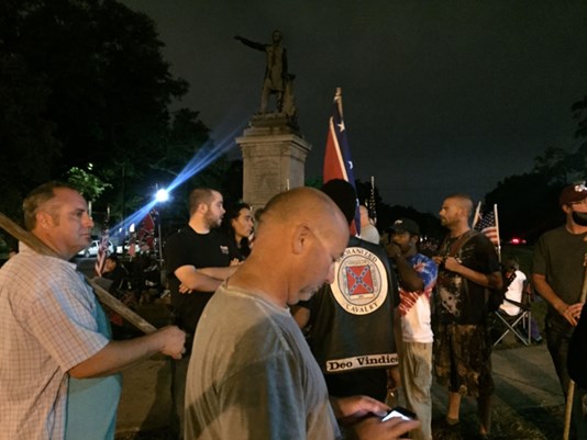 Protest crowd grows at Jefferson Davis monument in New Orleans
