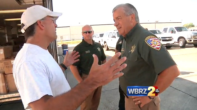 Driving instructor and students donate truck load of supplies to EBRSO deputies