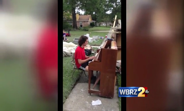 La. teen gains online attention for serenade on debris-filled street